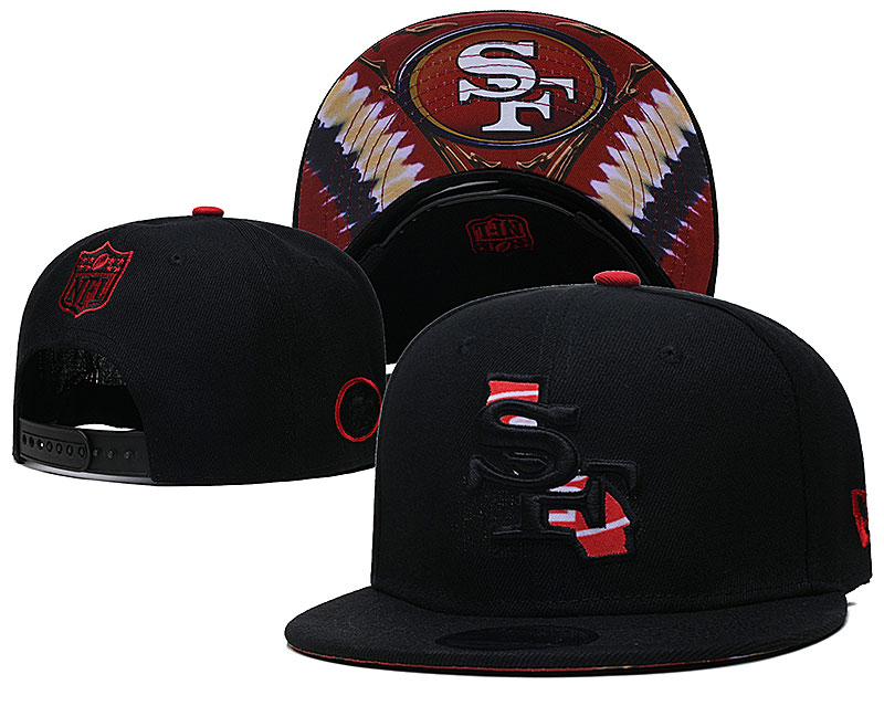 49ers Team Logo Black New Era Adjustable Hat YD