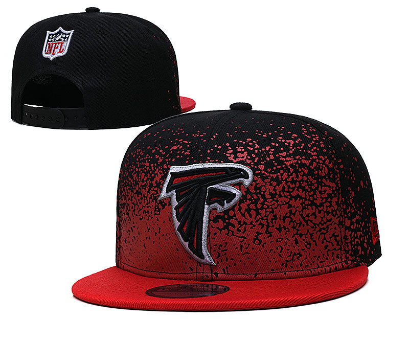 Falcons Team Logo New Era Black Red Fade Up Adjustable Hat GS