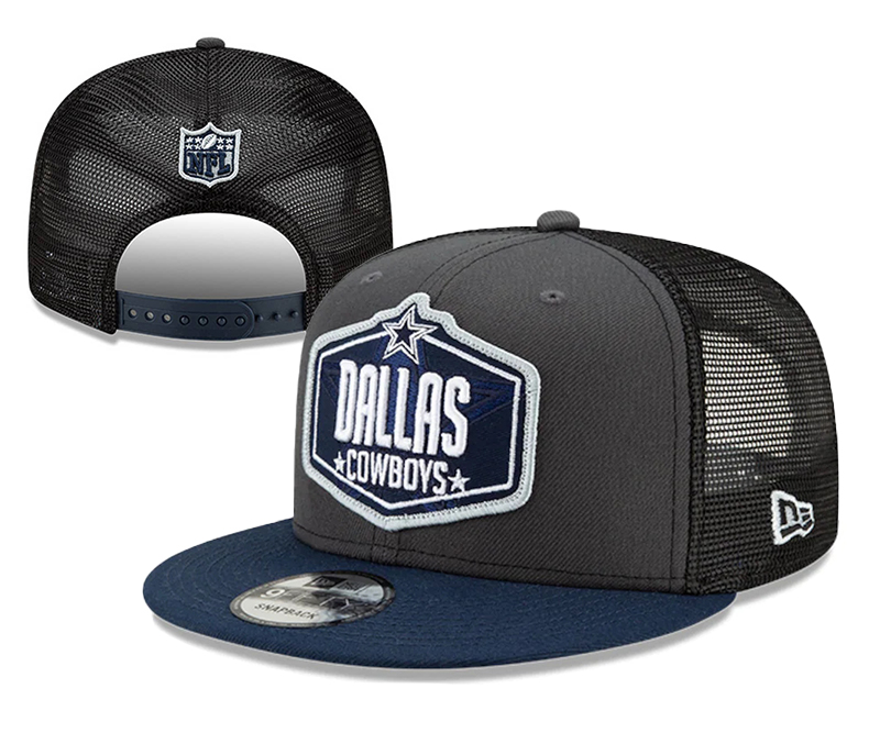 Cowboys Team Logo Black 2021 NFL Draft New Era Adjustable Hat YD