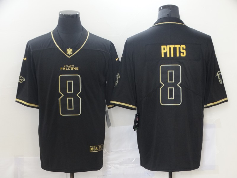 Nike Falcons 8 Kyle Pitts Black Gold Vapor Untouchable Limited Jersey