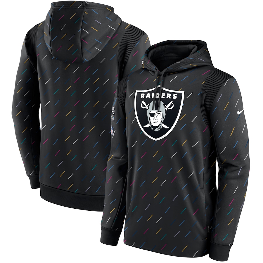 Men's Las Vegas Raiders Nike Charcoal 2021 NFL Crucial Catch Therma Pullover Hoodie