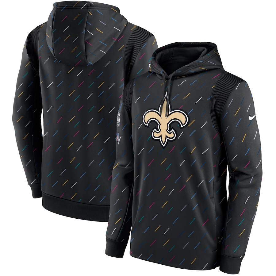 Men's New Orleans Saints Nike Charcoal 2021 NFL Crucial Catch Therma Pullover Hoodie