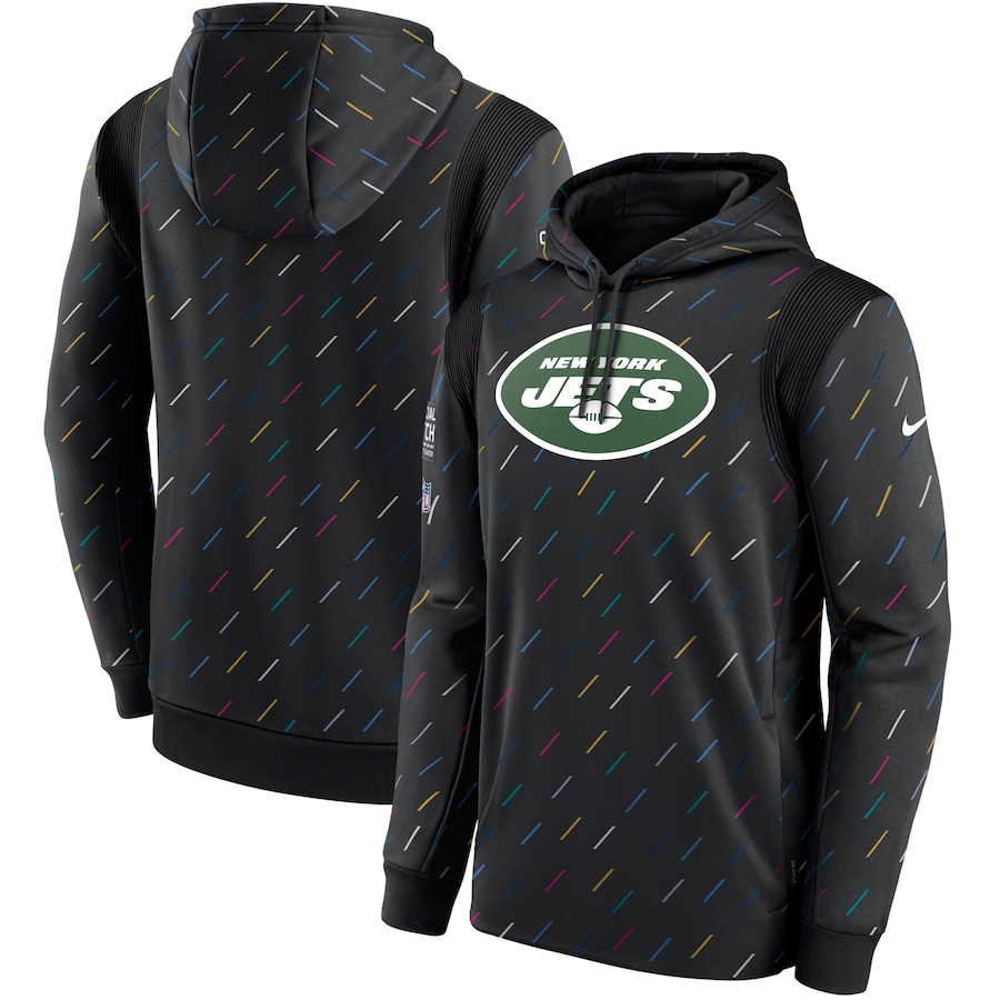 Men's New York Jets Nike Charcoal 2021 NFL Crucial Catch Therma Pullover Hoodie