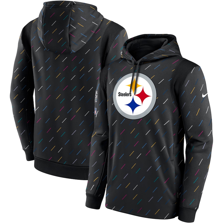 Men's Pittsburgh Steelers Nike Charcoal 2021 NFL Crucial Catch Therma Pullover Hoodie