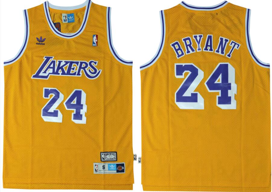 Lakers 24 Kobe Bryant Yellow Adidas Swingman Jersey
