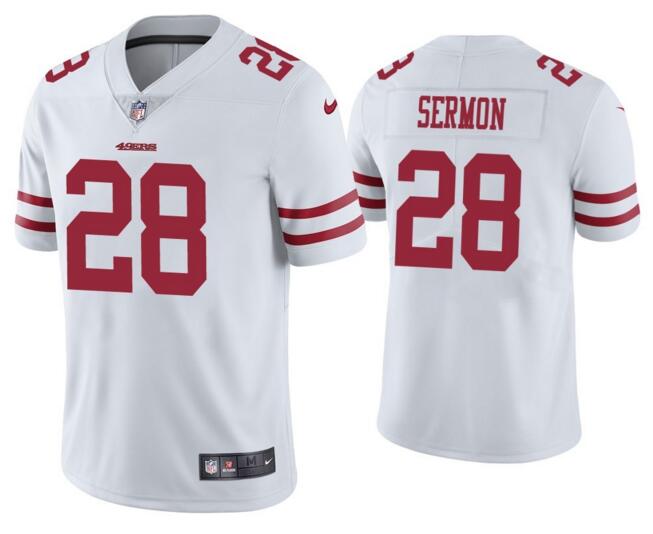 Nike 49ers 28 Trey Sermon White Vapor Untouchable Limited Jersey