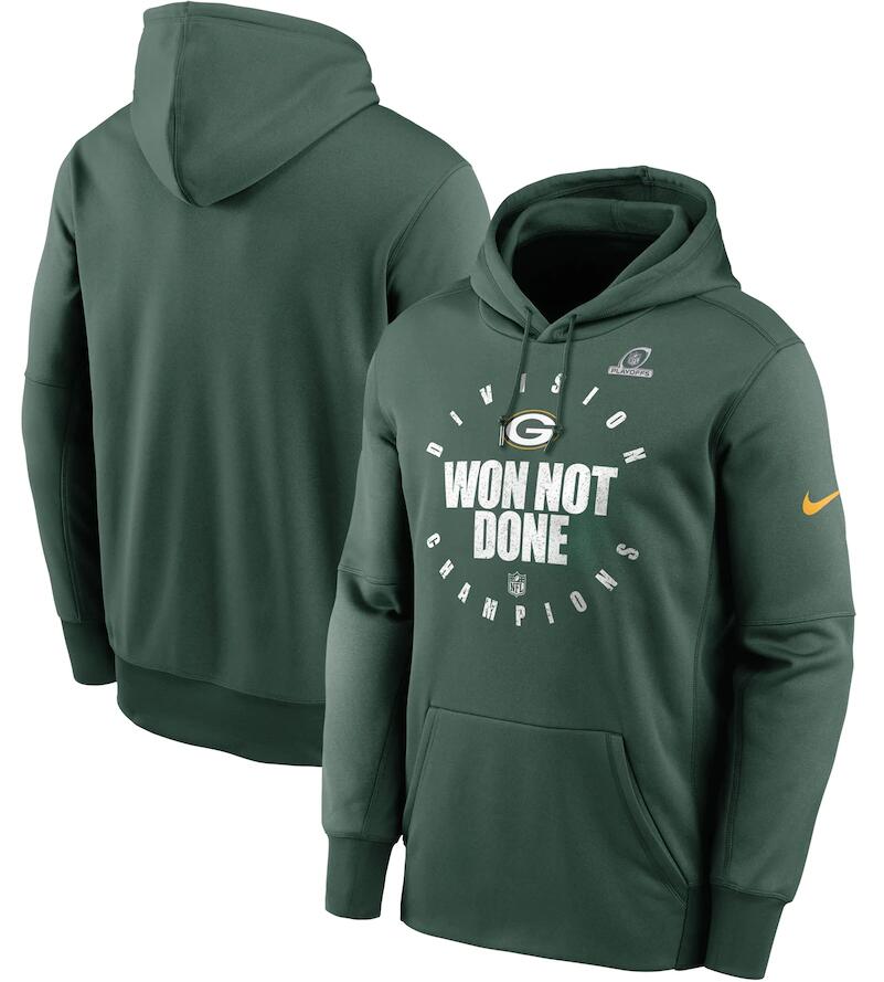 Men's Green Bay Packers Nike Green 2020 NFC North Division Champions Trophy Collection Pullover Hoodie