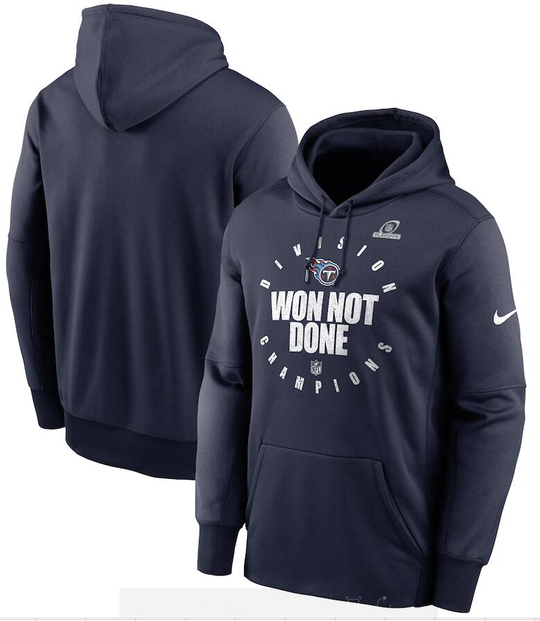 Men's Tennessee Titans Nike Navy 2020 AFC South Division Champions Trophy Collection Pullover Hoodie