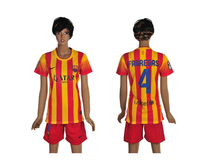 2013-14 Barcelona 4 Fabregas Away Women Jerseys