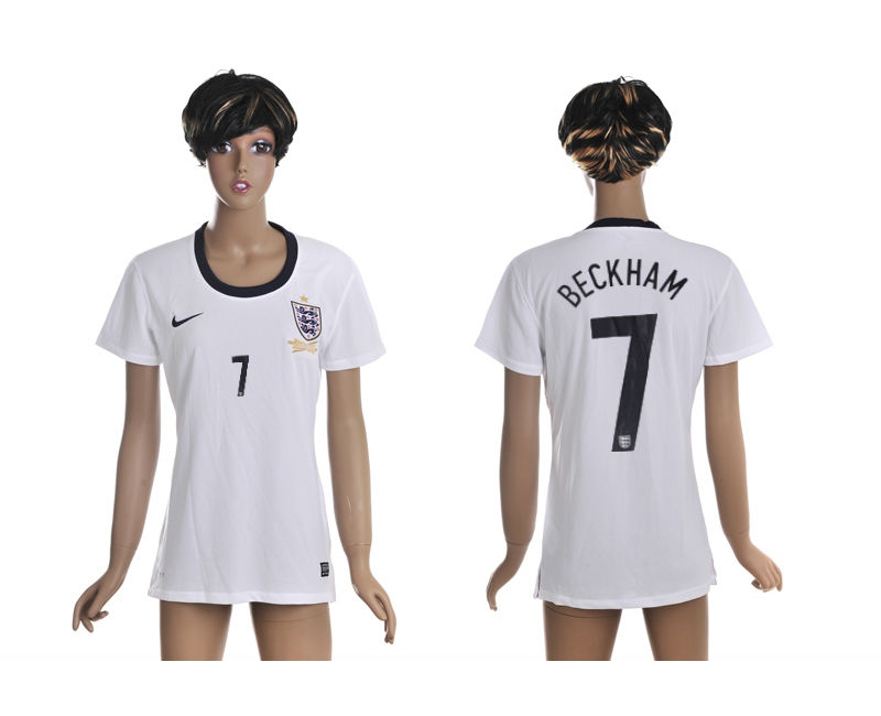 2013-14 England 7 Beckham Home Women Thailand Jerseys