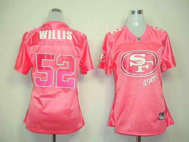 49ers 52 Willis pink 2011 fem fan women Jerseys