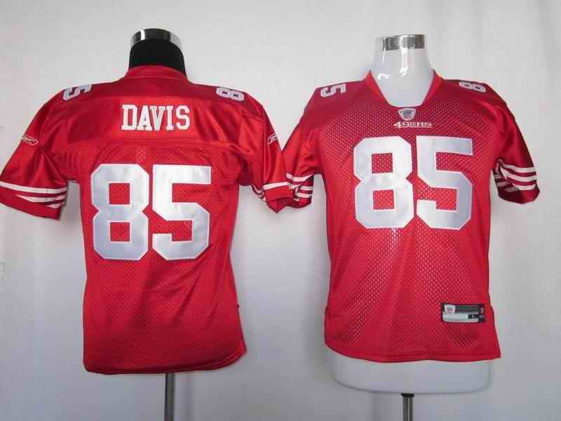 49ers 85 Davis red kids Jersey