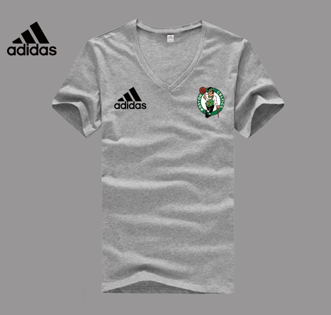 Adidas Boston Celtics grey V-neck T-shirt
