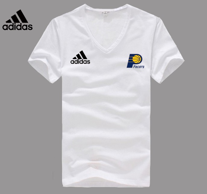 Adidas Indiana Pacers white V-neck T-shirt