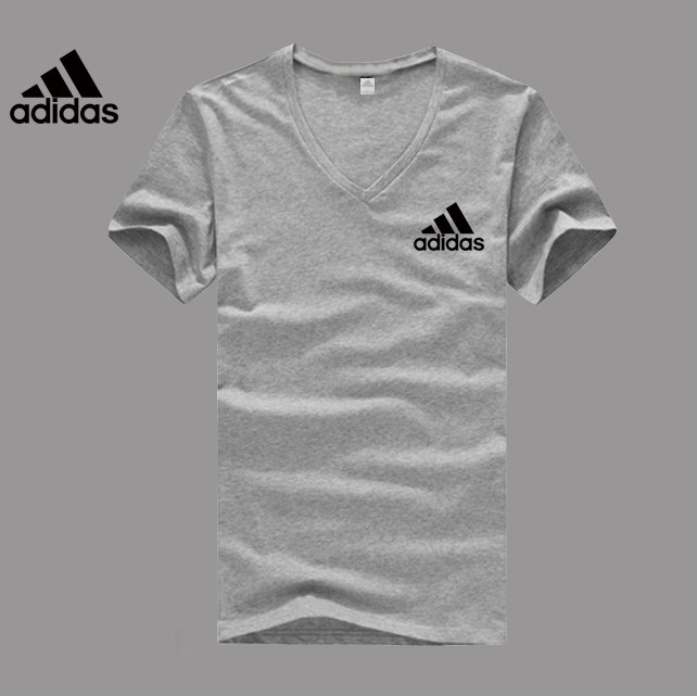 Adidas Logo grey V-neck T-shirt
