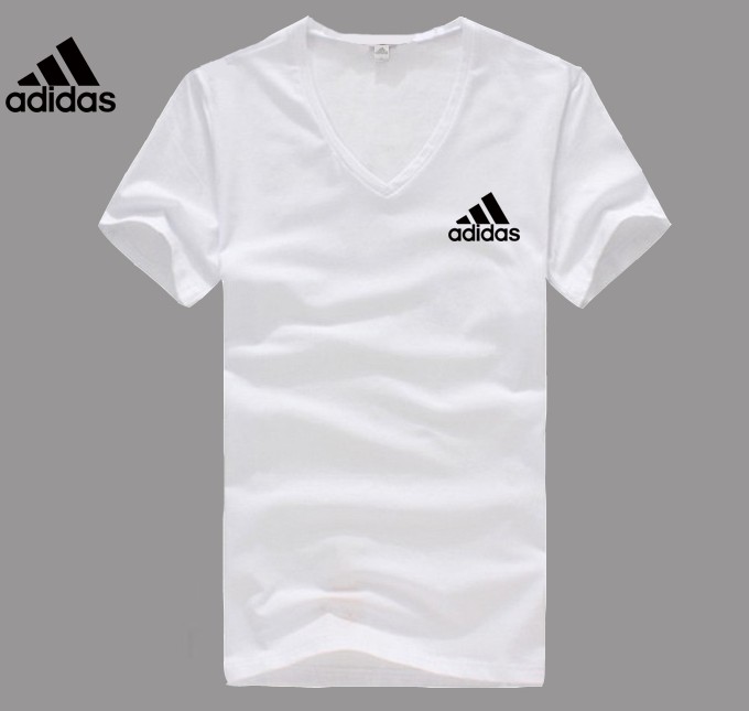 Adidas Logo white V-neck T-shirt