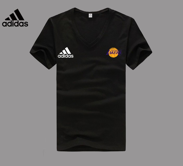 Adidas Los Angeles Lakers black V-neck T-shirt