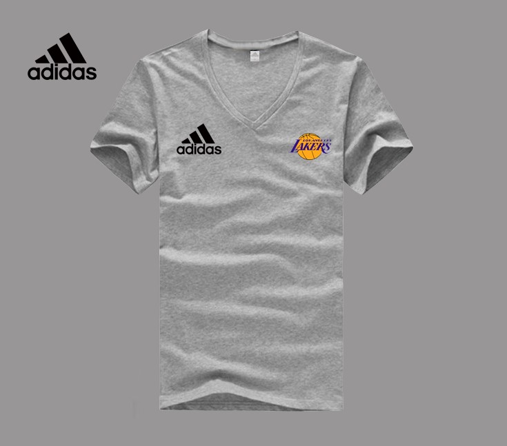 Adidas Los Angeles Lakers grey V-neck T-shirt