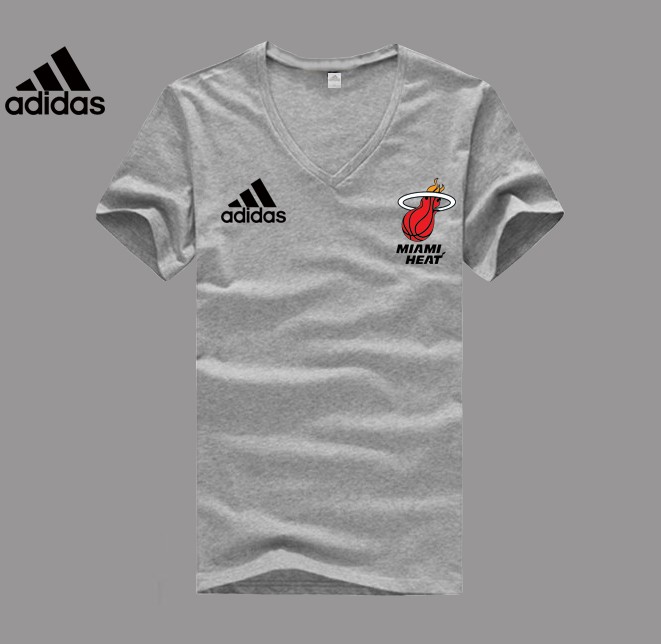 Adidas Miami Heat grey V-neck T-shirt