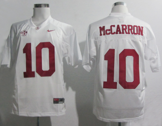 Alabama Crimson Tide 10 McCARRON White Jerseys
