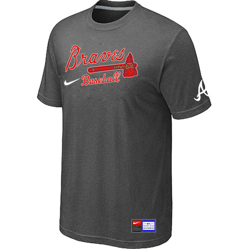 Atlanta Braves D.Grey Nike Short Sleeve Practice T-Shirt