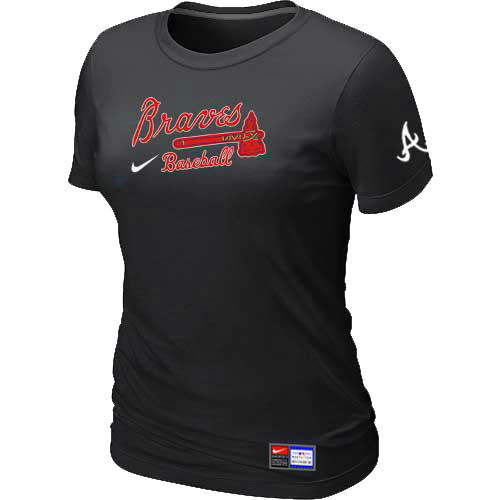 Atlanta Braves Nike Women's Black Short Sleeve Practice T-Shirt