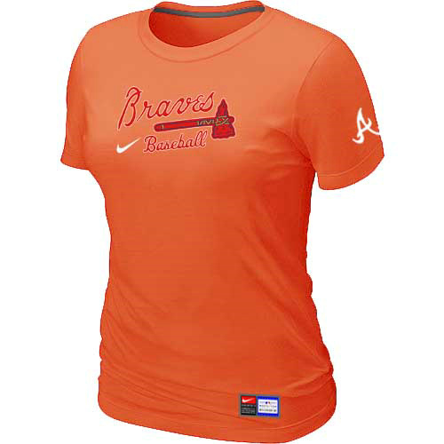 Atlanta Braves Nike Women's Orange Short Sleeve Practice T-Shirt