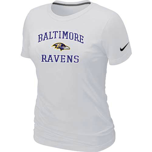 Baltimore Ravens Women's Heart & Soul White T-Shirt