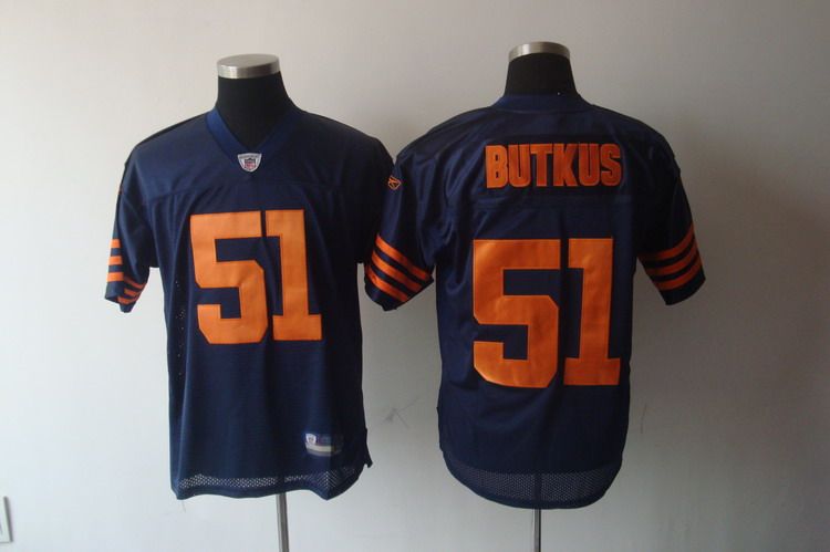 Bears 51 Butkus Blue Orange Number Jerseys