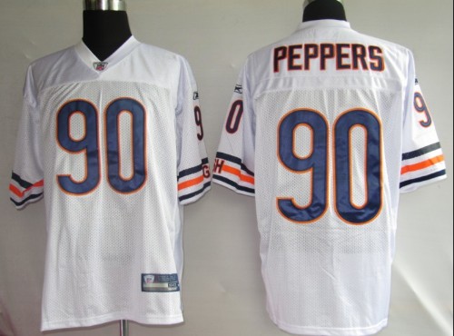 Bears 90 Peppers White Jerseys
