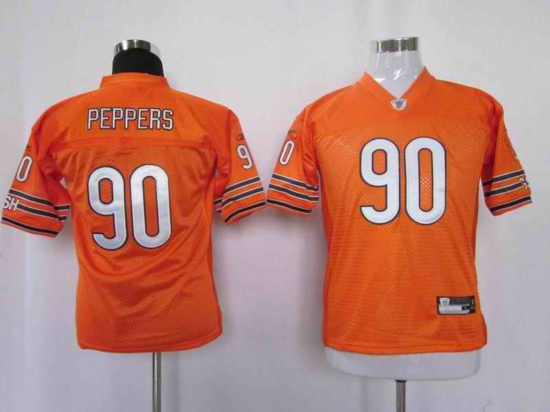 Bears 90 Peppers orange kids Jerseys