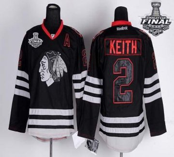 Blackhawks 2 Duncan Keith Black Ice With 2013 Stanley Cup Finals Jerseys