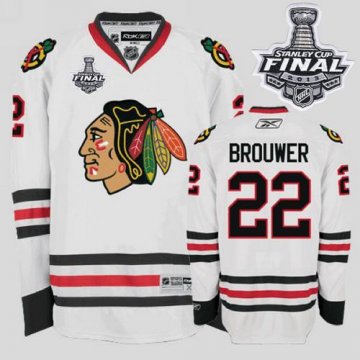 Blackhawks 22 Troy Brouwer White With 2013 Stanley Cup Finals Jerseys