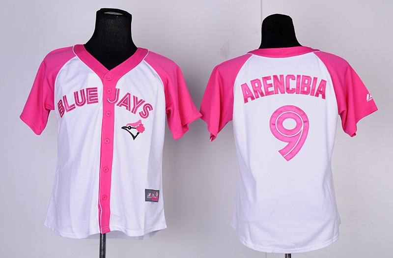 Blue Jays 9 Arencibia Women's Pink Splash Fashion Jersey