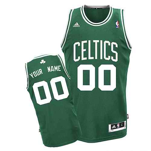 Boston Celtics Custom Swingman green white number Road Jersey