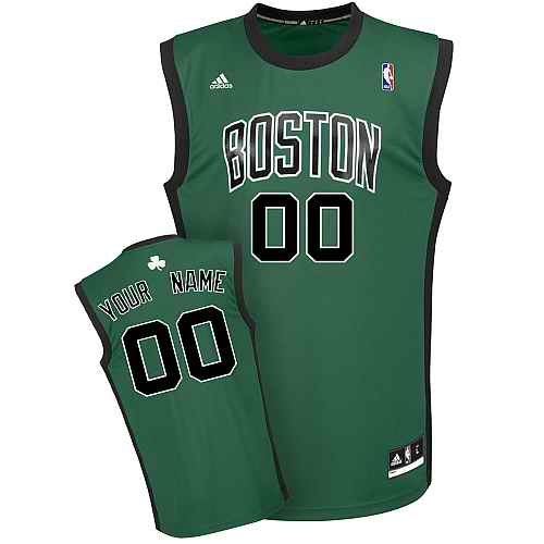 Boston Celtics Custom green black number adidas Alternate Jersey