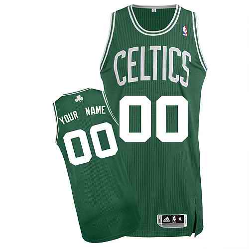 Boston Celtics Custom green white number Road Jersey