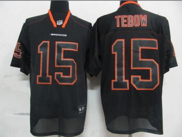 Broncos 15 Tebow black field shadow Jerseys