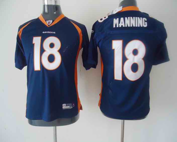 Broncos 18 Manning Blue Kids Jerseys