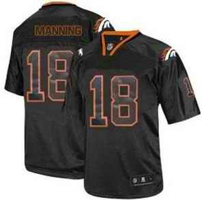 Broncos 18 Manning Lights Out BLACK jerseys