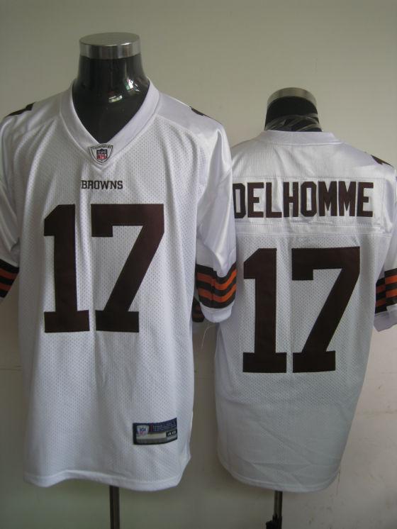 Browns 17 Delhomme White Jerseys