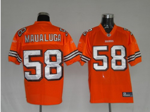 Browns 58 Maualuga Orange Jerseys