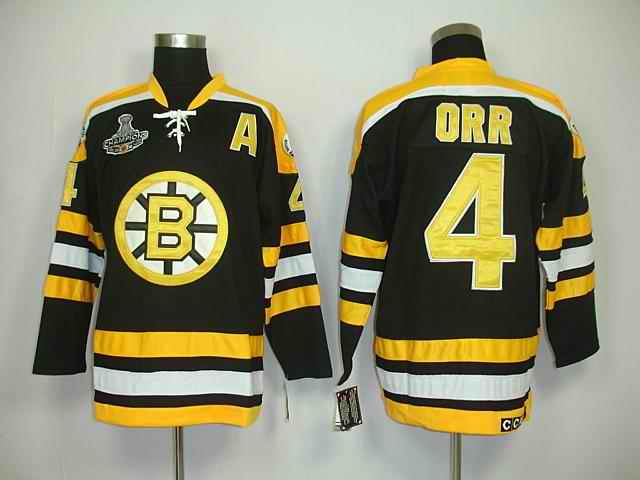 Bruins 4 Orr Black Champions Jerseys