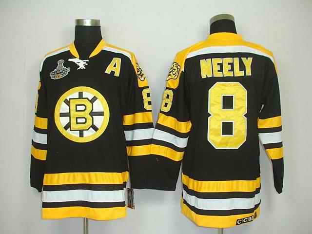 Bruins 8 Neely Black Chamions Jerseys