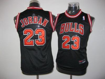 Bulls 23 Jordan Black Youth Jersey