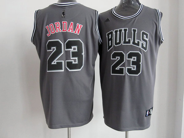 Bulls 23 Jordan Grey Jerseys