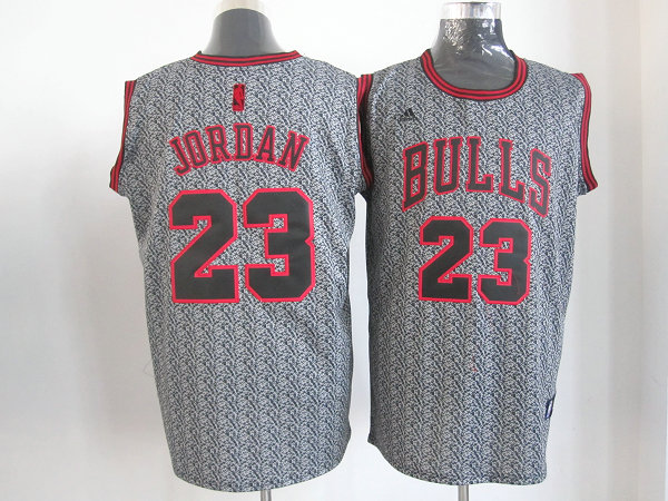 Bulls 23 Jordan Grey Snow Jerseys