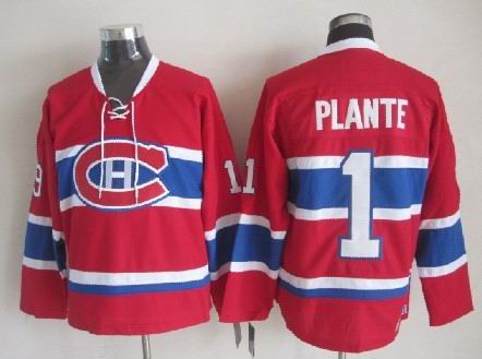 Canadiens 1 Plante Red Jerseys