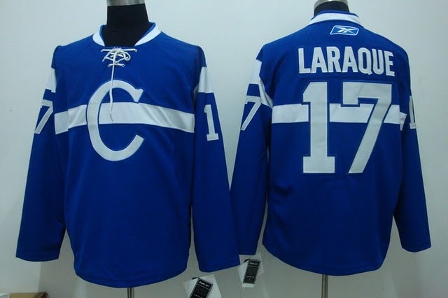 Canadiens 17 Laraque blue Jerseys