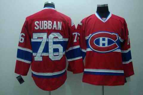 Canadiens 76 Subban Red Youth Jersey